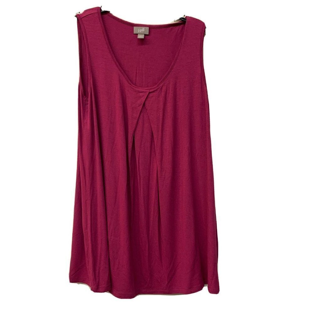 J. Jill Pink Solid Sleeveless Top Scoop Neck Stretch Blouse
